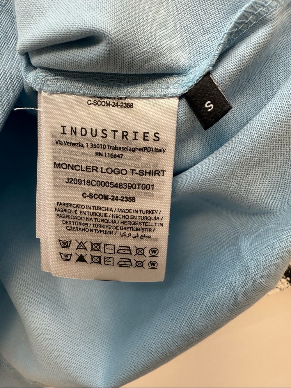 Moncler Light Blue Short-Sleeve Logo Tee - S & M available - Picture 8 of 10